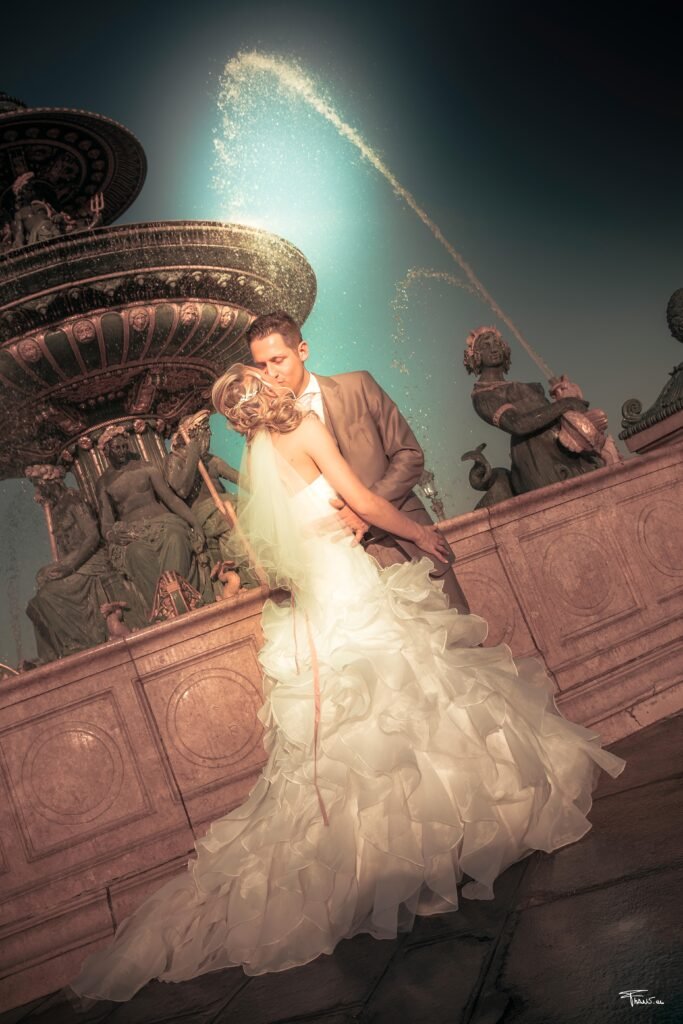 Le Studio 7700 BE vous propose Des photos en habits de mariés dans les rue de Paris, de Brugge ou autres 20